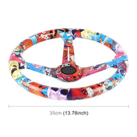 Sim Racing Dragon Graffiti Style Steering Wheel 35cm/70mm Bolt Spacing - NOCO