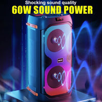 WEKOME D39 Wireless Bluetooth Party Speaker LED lights Dual 8 Speakers - bluetooth speaker WEKOME