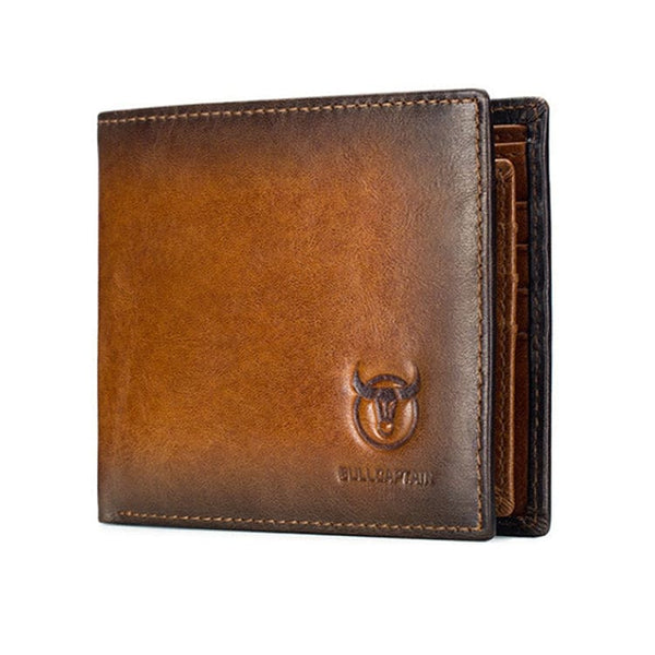 Bull Captain Leather Mens Wallet 10 x Card Slots RFID Protected - Brown - smart Noco
