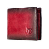 Bull Captain Leather Mens Wallet 10 x Card Slots RFID Protected - Red - smart Noco