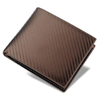Carbon Fiber Texture Slimline Mens Wallet Card/Cash Slots - Brown - smart Noco