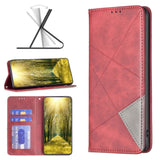 Oppo A58 4G Rhombus Wallet Flip Cover Card Holder - Red - Cover Noco