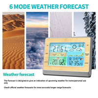 8829A Indoor/Outdoor Wireless Weather Station 6 Screen Alerts Alarm Clock and Calendar - smart Noco