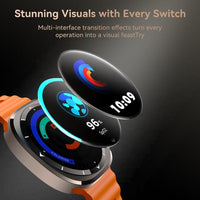 Joyroom JR-FV2 Venture Smart Watch 1.43’’ AMOLED Display 1ATM Dual Straps - Silver with Orange Strap - Joyroom