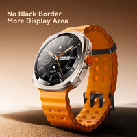Joyroom JR-FV2 Venture Smart Watch 1.43’’ AMOLED Display 1ATM Dual Straps - Silver with Orange Strap - Joyroom