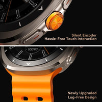 Joyroom JR-FV2 Venture Smart Watch 1.43’’ AMOLED Display 1ATM Dual Straps - Silver with Orange Strap - Joyroom