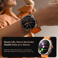 Joyroom JR-FV2 Venture Smart Watch 1.43’’ AMOLED Display 1ATM Dual Straps - Silver with Orange Strap - Joyroom