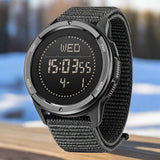 North Edge Alps Carbon Fiber Digital Outdoor Watch Compass Pacer 50 Metres Waterproof - Black with Black Strap - North Edge