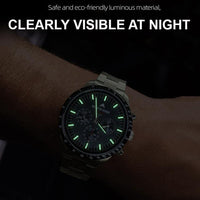 NORTH EDGE LONGWINGS Solar Charging Sports Watch | 50M Water-Resistant | Men’s Stainless Steel - North Edge