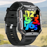 MT62 Rugged Outdoor Smart Watch | 2.01-inch Large Display | Massive 1000mAh Long Battery Life - Black/Black Silicon Band - Noco