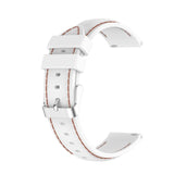 Watch Strap Replacement 22mm Width Silicone Stitched Pattern Anti-Sweat - White with Brown Stitch - Ulefone