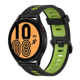 Watch Strap Replacement 20mm Width Silicone Vertical Groove Pattern Anti-Sweat - Black and Green - Noco