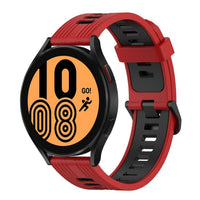Watch Strap Replacement 20mm Width Silicone Vertical Groove Pattern Anti-Sweat - Red and Black - Noco