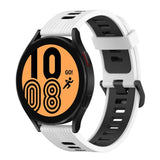 Watch Strap Replacement 20mm Width Silicone Vertical Groove Pattern Anti-Sweat - White and Black - Noco