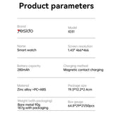 Yesido IO31 1.43’’ AMOLED Smart Watch Bluetooth Calling Health/Sports Monitoring - Yesido