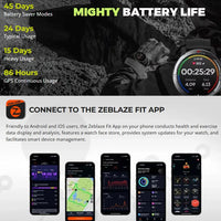 Zeblaze Stratos 3 Ultra Rugged Smart Watch 1.43in AMOLED Display 5ATM Bluetooth Voice Calls - Noco