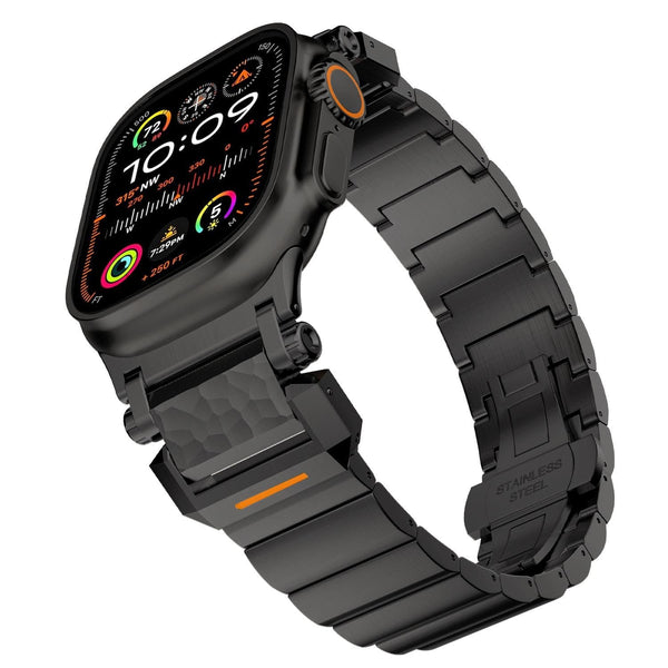 Apple Watch Models (44mm-49mm) Titanium Alloy ’Hammer’ Watch Band - Black - Noco