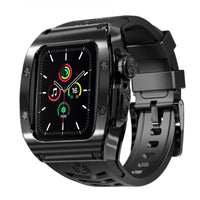 Apple Watch 44mm/45mm RedPepper Shellbox Stainless Watch Case & Strap - Black with Black Strap - RedPepper