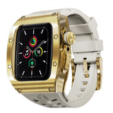 Apple Watch 44mm/45mm RedPepper Shellbox Stainless Watch Case & Strap - Gold with Cream Strap - RedPepper