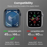 Apple Watch 9 / 8 / 7 (45mm) + 6 / 5 / 4 / SE / SE2 / SE3 (44mm) WE27 Watch Band and Aluminum Alloy Bumper Case - Black - RedPepper