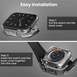 Apple Watch 9 / 8 / 7 (45mm) + 6 / 5 / 4 / SE / SE2 / SE3 (44mm) WE27 Watch Band and Aluminum Alloy Bumper Case - Black - RedPepper