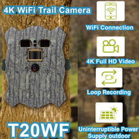 Welltar T20WF WiFi 4K Solar Powered Slim-LineTrail and Security Camera Camo Face Plate Solar Panel - security Welltar