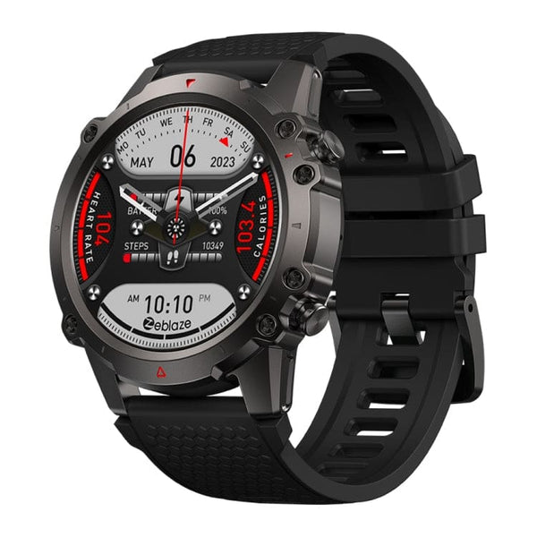 Zeblaze Vibe 7 Lite Rugged Smart Watch 1.47in Display BT Voice Calls 100+ Sports Modes - Black - watch Zeblaze