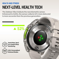 Zeblaze Vibe 8 Rugged Outdoor Smart Watch – 1.43’’ AMOLED Built-in Flashlight 5ATM & IP69K - Zeblaze