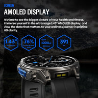 Zeblaze Vibe 8 Rugged Outdoor Smart Watch – 1.43’’ AMOLED Built-in Flashlight 5ATM & IP69K - Zeblaze