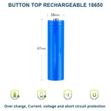 2 PACK - NOCO Genuine Capacity 2500mAh Button Top 18650 Li-Ion Battery - 3.7V - Batteries NOCO