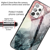 Shockproof Protective Case Tempered Glass Back with Abstract Design for Samsung Galaxy A52 4G / A52 5G / A52S 5G - Cover Noco