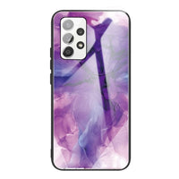 Shockproof Protective Case Tempered Glass Back with Abstract Design for Samsung Galaxy A52 4G / A52 5G / A52S 5G - Purple Smoke - Cover Noco