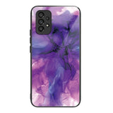 Samsung Galaxy A53 5G Abstract Design Shockproof Protective Case Tempered Glass Back - Purple Smoke - Cover Noco