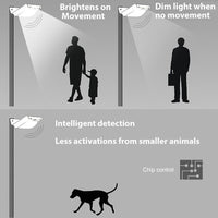 Aluminium 16 LED Solar Powered Wall Light with Sensor Dual Lighting Modes Fit and Forget - solar light Noco