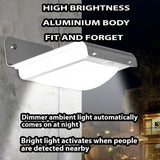 Aluminium 16 LED Solar Powered Wall Light with Sensor Dual Lighting Modes Fit and Forget - solar light Noco