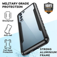 Samsung Galaxy S22 5G Thunder Series Aluminium Frame TPU Cushioned Inner Clear PC Back Cover - Grey - Cover Noco