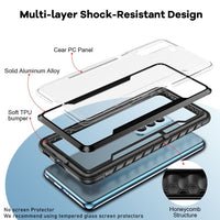 Samsung Galaxy S22 5G Thunder Series Aluminium Frame TPU Cushioned Inner Clear PC Back Cover - Grey - Cover Noco