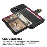 Shockproof TPU Raised Bezel Cover with Wallet Card Holder/Stand Dome Clasp for Apple iPhone 11 - Black - Cover Noco