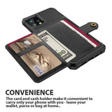 Shockproof TPU Raised Bezel Cover with Wallet Card Holder/Stand Dome Clasp for Apple iPhone 11 Pro - Black - Cover Noco