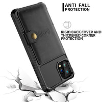 Shockproof TPU Raised Bezel Cover with Wallet Card Holder/Stand Dome Clasp for Apple iPhone 11 Pro - Black - Cover Noco