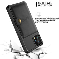 Shockproof TPU Raised Bezel Cover with Wallet Card Holder/Stand Dome Clasp for Apple iPhone 11 Pro Max - Black - Cover Noco