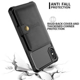 Shockproof TPU Raised Bezel Cover with Wallet Card Holder/Stand Dome Clasp for Apple iPhone XS Max - Black - Cover Noco