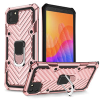 Huawei Y5P - Arrow Pattern Rugged Protective Cover with Metal Ring/Stand - Pink - Cover Noco