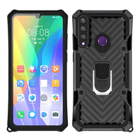 Huawei Y6P - Arrow Pattern Rugged Protective Cover with Metal Ring/Stand - Cover Noco