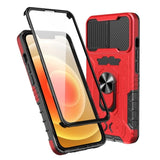 Apple iPhone 14 CamShield Armor Ring Full Enclosure Protective Cover with Built-In Screen Protector - Red - Cover Noco