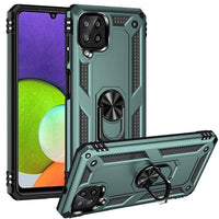 Armor Rugged Protective Case with Metal Ring/Stand for Samsung Galaxy A22 4G - Green - acc Noco