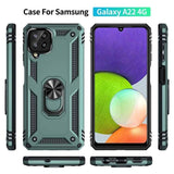 Armor Rugged Protective Case with Metal Ring/Stand for Samsung Galaxy A22 4G - acc Noco