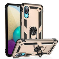 Armor Rugged Protective Case with Metal Ring/Stand for Samsung Galaxy A02 / M02 - Gold - acc Noco