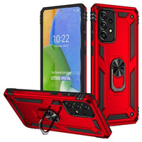 Armor Rugged Protective Cover with Metal Ring/Stand for Samsung Galaxy A73 5G - Red - Cover Noco