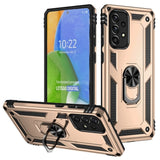Armor Rugged Protective Cover with Metal Ring/Stand for Samsung Galaxy A73 5G - Gold - Cover Noco